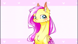 Size: 1920x1080 | Tagged: safe, artist:schizophrenicfox, fluttershy, pegasus, pony, g4, animated, blushing, cheek fluff, chest fluff, colored wings, crying, ear blush, ears back, gif, heartbreak, letter, love letter, sad, solo, two toned wings, wing hold, wings, youtube link
