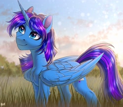 Size: 3000x2600 | Tagged: safe, artist:hakaina, oc, oc only, alicorn, pony, alicorn oc, chest fluff, ear fluff, folded wings, high res, horn, solo, wings