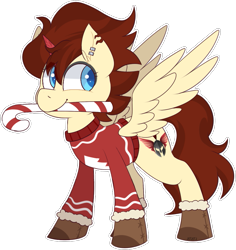 Size: 789x837 | Tagged: safe, artist:jetjetj, oc, oc only, alicorn, pony, alicorn oc, candy, candy cane, food, horn, male, mouth hold, simple background, solo, stallion, transparent background, wings