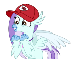 Size: 3113x2533 | Tagged: safe, artist:rioshi, artist:starshade, oc, oc:ocean breeze (savygriffs), classical hippogriff, hippogriff, g4, american football, base used, baseball cap, cap, commission, hat, high res, hippogriff oc, kansas city chiefs, nfl, simple background, solo, starry eyes, transparent background, wingding eyes