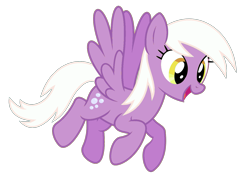 Size: 1405x1010 | Tagged: safe, artist:chainchomp2 edits, artist:mortimerponiesdance58, edit, vector edit, grape soda, pegasus, pony, g4, background pony, dreamer pegasus, female, flying, grape soda can fly, mare, open mouth, open smile, simple background, smiling, transparent background, vector