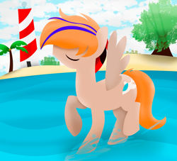 Size: 2987x2715 | Tagged: safe, artist:fededash, oc, oc only, oc:fededash, pegasus, pony, high res, male, male oc, pegasus oc, pony oc, stallion, stallion oc, tree, water