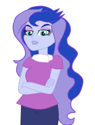 Size: 1517x2005 | Tagged: safe, artist:gmaplay, part of a set, princess luna, vice principal luna, human, equestria girls, g4, luna is not amused, simple background, solo, transparent background, unamused