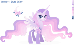 Size: 1920x1174 | Tagged: safe, artist:kabuvee, oc, oc only, oc:lilac mist, alicorn, pony, female, mare, simple background, solo, transparent background