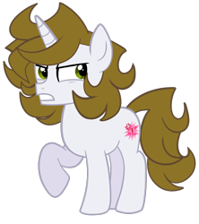 Size: 900x1013 | Tagged: safe, artist:saveraedae, oc, oc only, oc:benjamane hoofington, pony, unicorn, colt, foal, looking offscreen, male, ponified, raised hoof, show accurate, simple background, solo, teenager, the mark side, transparent background