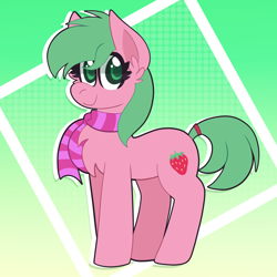 Size: 2000x2000 | Tagged: safe, artist:saveraedae, oc, oc only, oc:pine berry, earth pony, pony, clothes, commission, female, high res, mare, scarf, solo, striped scarf