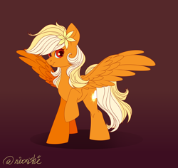 Size: 3564x3366 | Tagged: safe, artist:neonishe, oc, oc:sunshinenya, pegasus, pony, cute, flower, flower in hair, high res, pegasus oc, solo, spread wings, wings
