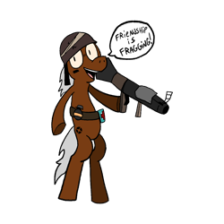 Size: 1024x1024 | Tagged: safe, oc, oc only, /mlp/ tf2 general, grenade, rocket launcher, simple background, soldier, soldier (tf2), solo, team fortress 2, transparent background, weapon