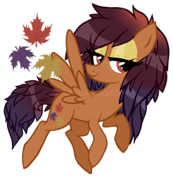 Size: 1118x1138 | Tagged: safe, artist:conflei, oc, oc only, pegasus, pony, bedroom eyes, eyelashes, female, leaves, mare, pegasus oc, simple background, solo, transparent background, wings