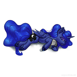 Size: 2048x2048 | Tagged: safe, artist:exploretheweb, princess luna, alicorn, pony, g4, high res, moon, plushie, simple background, solo, white background