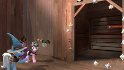 Size: 1920x1080 | Tagged: safe, artist:xafilah, starlight glimmer, trixie, pony, unicorn, g4, /mlp/ tf2 general, 3d, clothes, demoman, demoman (tf2), duo, explosives, female, gmod, grenade, gun, hat, hightower, magic, mare, rocket launcher, shotgun, soldier, soldier (tf2), source filmmaker, sticky bomb, stickybomb launcher, team fortress 2, telekinesis, weapon, witch hat