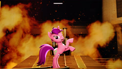 Size: 3840x2160 | Tagged: safe, amethyst star, sparkler, pony, unicorn, g4, /mlp/ tf2 general, 3d, angry, bomb, explosion, female, fire, high res, mare, payload, solo, source filmmaker, team fortress 2, upward, weapon