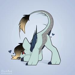 Size: 1024x1024 | Tagged: safe, artist:dorkmark, oc, oc only, oc:bloodlight bonestalk, dracony, dragon, hybrid, pony, animated, butt, butt shake, face down ass up, gif, plot, signature, simple background, solo, tail, tail twirl, tail wag