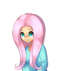 Size: 859x974 | Tagged: safe, artist:andromedasparkz, fluttershy, human, g4, humanized, simple background, solo, white background