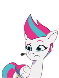 Size: 400x533 | Tagged: safe, edit, edited screencap, screencap, zipp storm, pegasus, pony, g5, my little pony: tell your tale, puphunt, spoiler:g5, spoiler:my little pony: tell your tale, spoiler:tyts01e26, female, headset mic, mare, simple background, solo, vector, white background