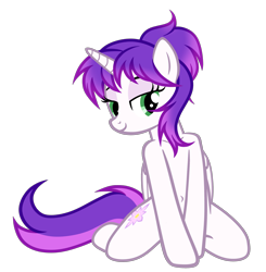 Size: 4561x4657 | Tagged: safe, artist:equestria secret guard, oc, oc only, oc:purple rose, alicorn, pony, alicorn oc, bedroom eyes, belly button, female, horn, kneeling, looking at you, mare, sexy, shoulder, simple background, solo, transparent background, vector, wings
