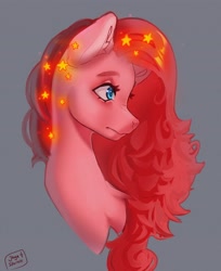 Size: 3038x3728 | Tagged: safe, artist:jaynsparkle, pinkie pie, earth pony, pony, g4, bust, female, gray background, high res, mare, signature, simple background, solo