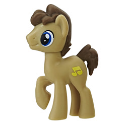 Size: 1000x1000 | Tagged: safe, concerto, earth pony, pony, blind bag, blind bag pony, brown coat, brown mane, brown tail, male, raised hoof, simple background, solo, stallion, tail, toy, white background, wolfgang canter