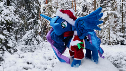 Size: 1191x671 | Tagged: safe, artist:mgrdash, princess luna, alicorn, pony, g4, christmas, clothes, forest, holiday, mgrdash, photo, snow, solo, winter, winter outfit