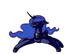 Size: 2100x1500 | Tagged: safe, artist:thecl0rox, princess luna, alicorn, pony, g4, female, simple background, solo, transparent background, wat