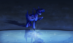 Size: 3400x2000 | Tagged: safe, artist:celes-969, twilight sparkle, alicorn, pony, g4, chest fluff, high res, reflection, solo, twilight sparkle (alicorn)