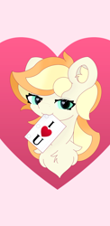 Size: 1080x2220 | Tagged: safe, artist:sodapop sprays, oc, oc:sodapop sprays, pegasus, pony, bust, chest fluff, ear fluff, female, heart, i love you, lined paper, mare, solo