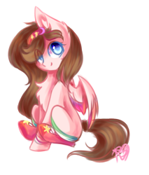 Size: 1096x1285 | Tagged: safe, artist:prettyshinegp, oc, oc only, pegasus, pony, chest fluff, eye clipping through hair, female, mare, pegasus oc, signature, simple background, sitting, smiling, solo, transparent background, wings