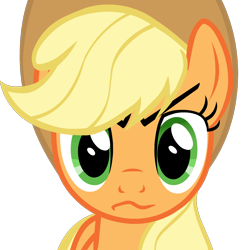 Size: 1024x1024 | Tagged: safe, artist:vandercat, applejack, earth pony, pony, g4, animated, animated png, cute, female, frown, glare, jackabetes, looking at you, mare, meme, miss kobayashi's dragon maid, ponified meme, simple background, solo, stare, transparent background, vector