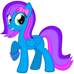 Size: 1200x1200 | Tagged: safe, alternate version, artist:the smiling pony, oc, oc only, oc:azure acrylic, pegasus, pony, 2023 community collab, derpibooru community collaboration, g4, .svg available, bracelet, jewelry, looking at you, simple background, smiling, solo, svg, transparent background, vector