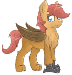 Size: 389x403 | Tagged: safe, artist:pzkratzer, oc, oc only, oc:ponygriff, hippogriff, hybrid, ponygriff, flockmod, grifling, looking at you, simple background, solo, transparent background