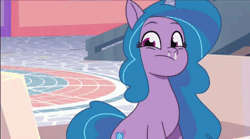 Size: 498x277 | Tagged: safe, screencap, izzy moonbow, pony, unicorn, g5, my little pony: tell your tale, neighfever, spoiler:g5, spoiler:my little pony: tell your tale, spoiler:tyts01e16, allergies, animated, gif, runny nose, sneezing, snot