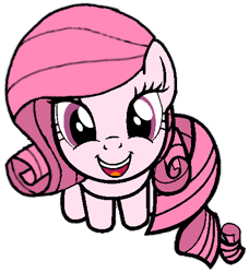 Size: 460x505 | Tagged: safe, artist:muhammad yunus, part of a set, oc, oc only, oc:annisa trihapsari, earth pony, pony, badumsquish's kitties, cute, earth pony oc, female, happy, looking at you, looking up, mare, not pinkie pie, not rarity, ocbetes, open mouth, pink eyes, pink mane, pink skin, simple background, smiling, smiling at you, solo, transparent background