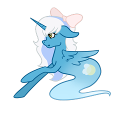 Size: 1129x1019 | Tagged: safe, artist:porcelainparasite, oc, oc only, oc:fleurbelle, alicorn, ghost, ghost pony, pony, undead, alicorn oc, bow, female, hair bow, horn, mare, simple background, solo, transparent background, wings, yellow eyes