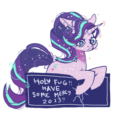 Size: 851x851 | Tagged: safe, artist:cutesykill, starlight glimmer, pony, unicorn, g4, bags under eyes, frown, messy hair, messy mane, messy tail, shaking, simple background, solo, sweat, sweatdrop, tail, text, white background