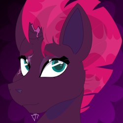 Size: 1500x1500 | Tagged: safe, artist:dsstoner, tempest shadow, pony, unicorn, g4, broken horn, bust, female, horn, mare, portrait, solo