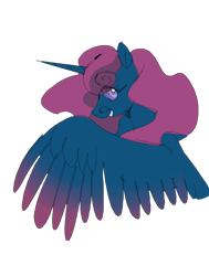 Size: 1760x2328 | Tagged: safe, artist:lanternik, oc, oc only, alicorn, changepony, pony, alicorn oc, bust, horn, interspecies offspring, offspring, parent:pharynx, parent:princess luna, parents:lunarynx, simple background, solo, transparent background, wings