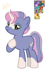 Size: 846x1422 | Tagged: safe, artist:lanternik, firelight, starlight glimmer, stellar flare, sunburst, sunspot (g4), oc, pony, unicorn, g4, base used, coat markings, female, hoof on chest, horn, male, mare, offspring, parent:starlight glimmer, parent:sunburst, parents:starburst, screencap reference, simple background, socks (coat markings), stallion, transparent background, unicorn oc