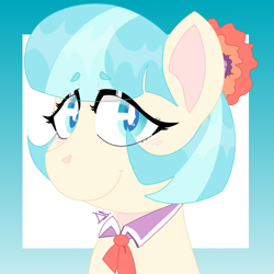 Size: 1500x1500 | Tagged: safe, artist:dsstoner, coco pommel, earth pony, pony, g4, bust, female, mare, portrait, solo