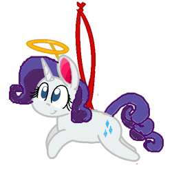 Size: 500x500 | Tagged: safe, artist:mlpfan3991, rarity, pony, unicorn, g4, christmas, female, halo, holiday, ornament, simple background, smiling, solo, transparent background