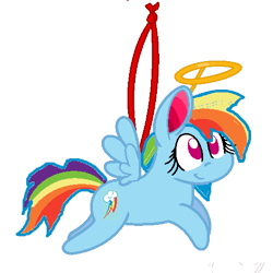 Size: 500x500 | Tagged: safe, artist:mlpfan3991, rainbow dash, pegasus, pony, g4, christmas, female, halo, holiday, ornament, simple background, smiling, solo, transparent background