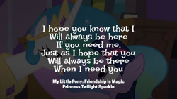 Size: 1280x720 | Tagged: safe, edit, edited screencap, editor:quoterific, screencap, princess celestia, twilight sparkle, alicorn, pony, g4, princess twilight sparkle (episode), duo, female, friendshipping, looking at each other, looking at someone, quote, twilight sparkle (alicorn)