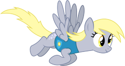 Size: 4479x2347 | Tagged: safe, artist:starryshineviolet, derpy hooves, pegasus, pony, g4, winter wrap up, female, flying, high res, mare, simple background, solo, transparent background, vector, winter wrap up vest