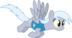Size: 4479x2347 | Tagged: safe, artist:starryshineviolet, frosty dew, pegasus, pony, g4, winter wrap up, background pony, female, flying, high res, mare, simple background, solo, transparent background, vector, winter wrap up vest