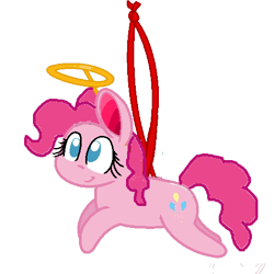 Size: 500x500 | Tagged: safe, artist:mlpfan3991, pinkie pie, earth pony, pony, g4, christmas, female, halo, holiday, ornament, simple background, smiling, solo, transparent background