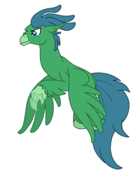 Size: 430x555 | Tagged: safe, artist:discordant creations, oc, oc only, oc:kelpie the hippogriff, hippogriff, flying, secret santa, simple background, solo, transparent background