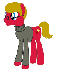 Size: 576x687 | Tagged: safe, artist:discordant creations, oc, oc only, pony, clothes, glasses, male, secret santa, simple background, solo, stallion, sweater, transparent background, turtleneck