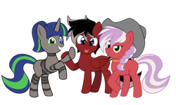 Size: 1280x769 | Tagged: safe, artist:byghosteduard, derpibooru exclusive, oc, oc only, 2023 community collab, derpibooru community collaboration, simple background, transparent background, trio