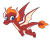 Size: 659x532 | Tagged: safe, artist:discordant creations, oc, oc only, oc:hearth heat the dragon, dragon, flying, secret santa, simple background, solo, transparent background