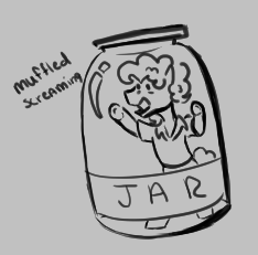 Size: 234x231 | Tagged: safe, artist:dsstoner, cheese sandwich, earth pony, pony, g4, aggie.io, cum jar, jar, lowres, male, monochrome, open mouth, screaming, simple background, stallion, trapped