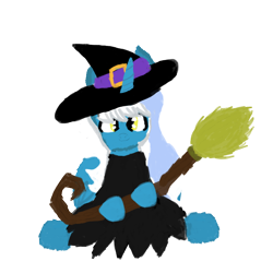 Size: 1000x1000 | Tagged: safe, artist:skyhla, oc, oc only, oc:fleurbelle, alicorn, pony, alicorn oc, broom, clothes, costume, female, halloween, halloween costume, hat, holiday, horn, mare, simple background, solo, transparent background, wings, witch, witch hat, yellow eyes